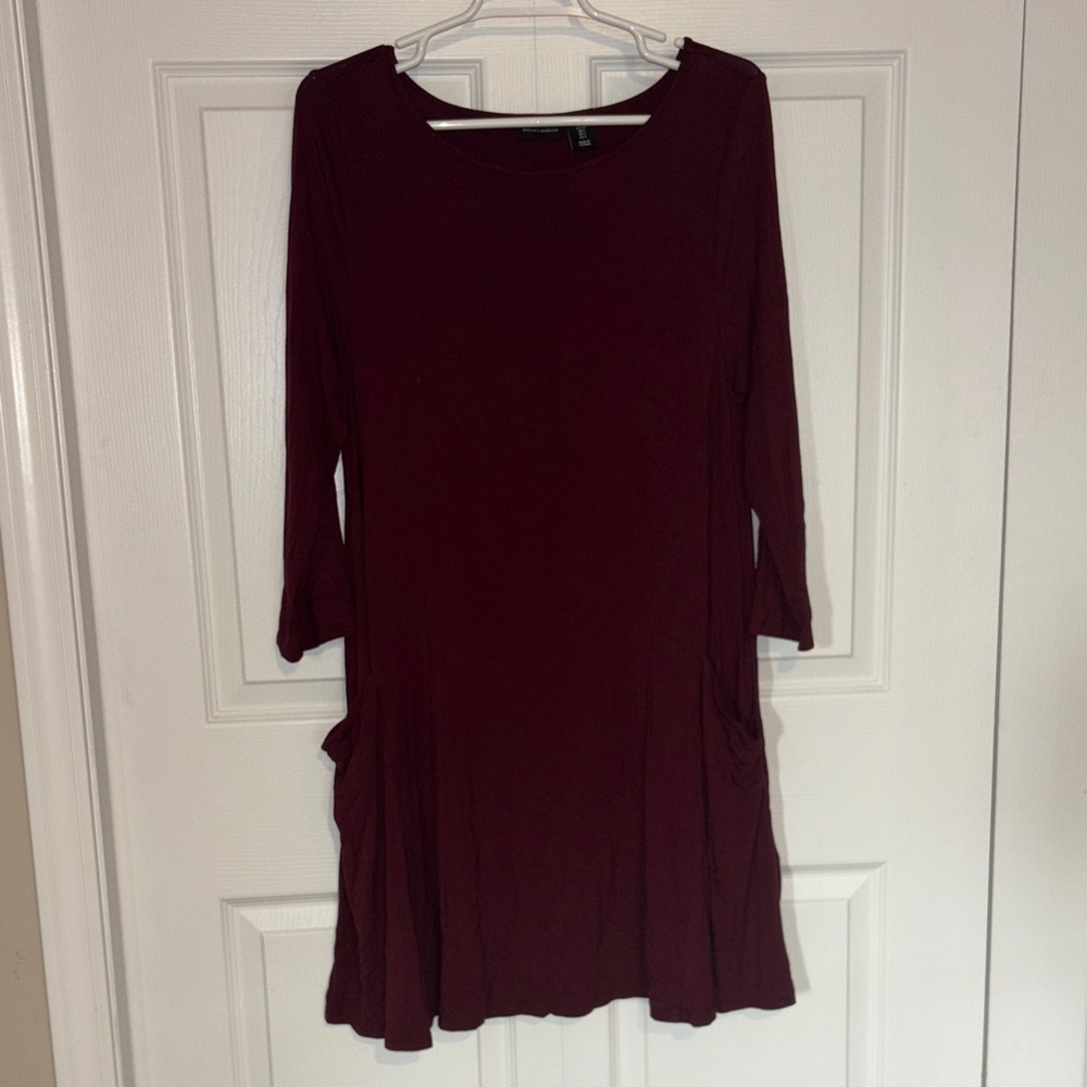 Mercer & Madison Burgundy Tunic Midi Dress
